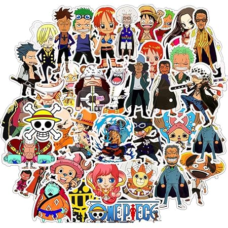 one piece anime cartoon laptop stickers waterproof skateboard pad macbook car snowboard bicycle luggage decor 48pcs electronics