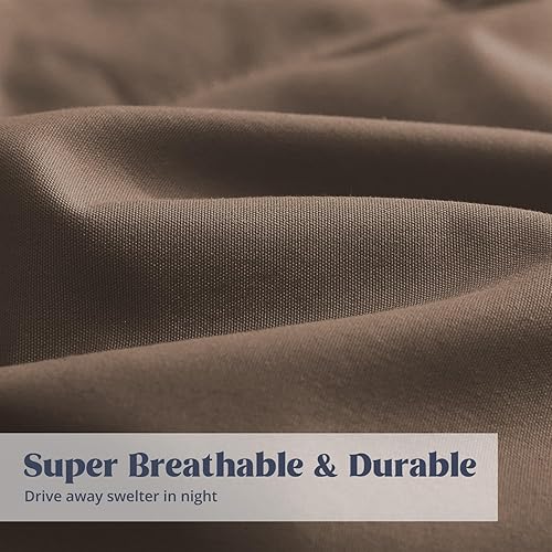 Miniatura 3 de puredown Edredón ligero de plumas de plumón, ropa de cama fina de fibra de plumón para todas las estaciones, tamaño FullQueen, funda suave, inserto