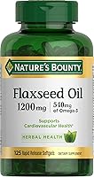 Vista 1 de Nature's Bounty Lino y Omega 3, suplemento dietético, apoya la salud cardiovascular, 1200 mg, cápsulas blandas, 125
