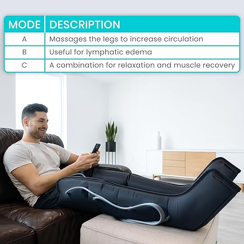 Miniatura 6 de Vive Leg Recovery System for Athletes - Sequential Compression Device SCD Machine for Lymphedema, Air Compression Massage, Circulation, Relaxation,
