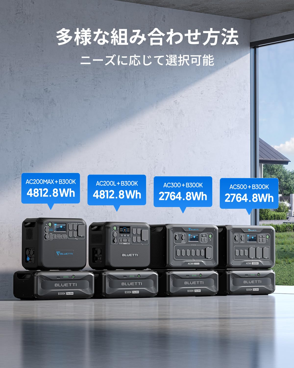 Amazon.co.jp: BLUETTI 拡張バッテリー B300K 大容量 2764.8Wh Apex