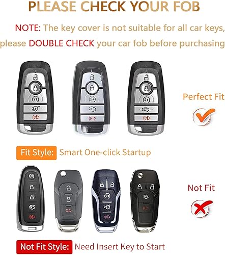 Miniatura 2 de OFFCURVE Funda para llavero de coche compatible con Ford, rosa+llavero