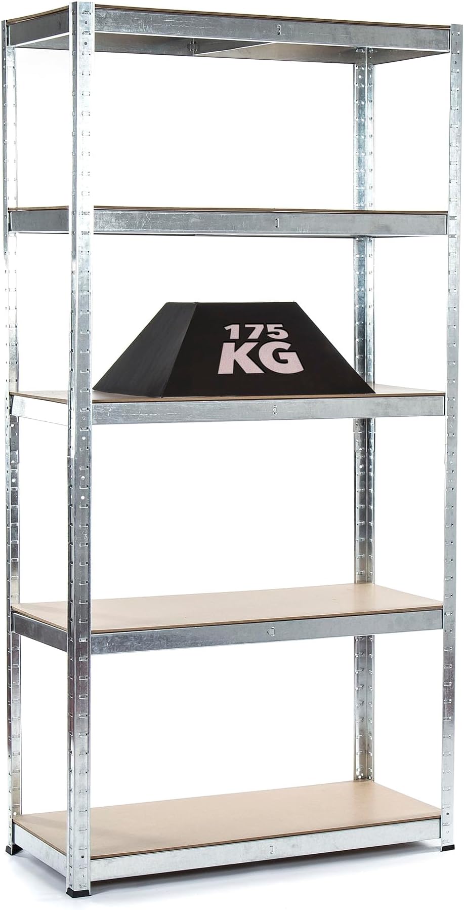 Heavy Duty Galvanised Shelving Garage Racking Unit (5 Levels 1800mm H x ...