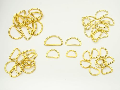Miniatura 67 de Anillos en D soldados con autógena de metal fuerte anillo en D semicircular para collares de mascotas, bolsa de hardware, anillo de hebilla, correa