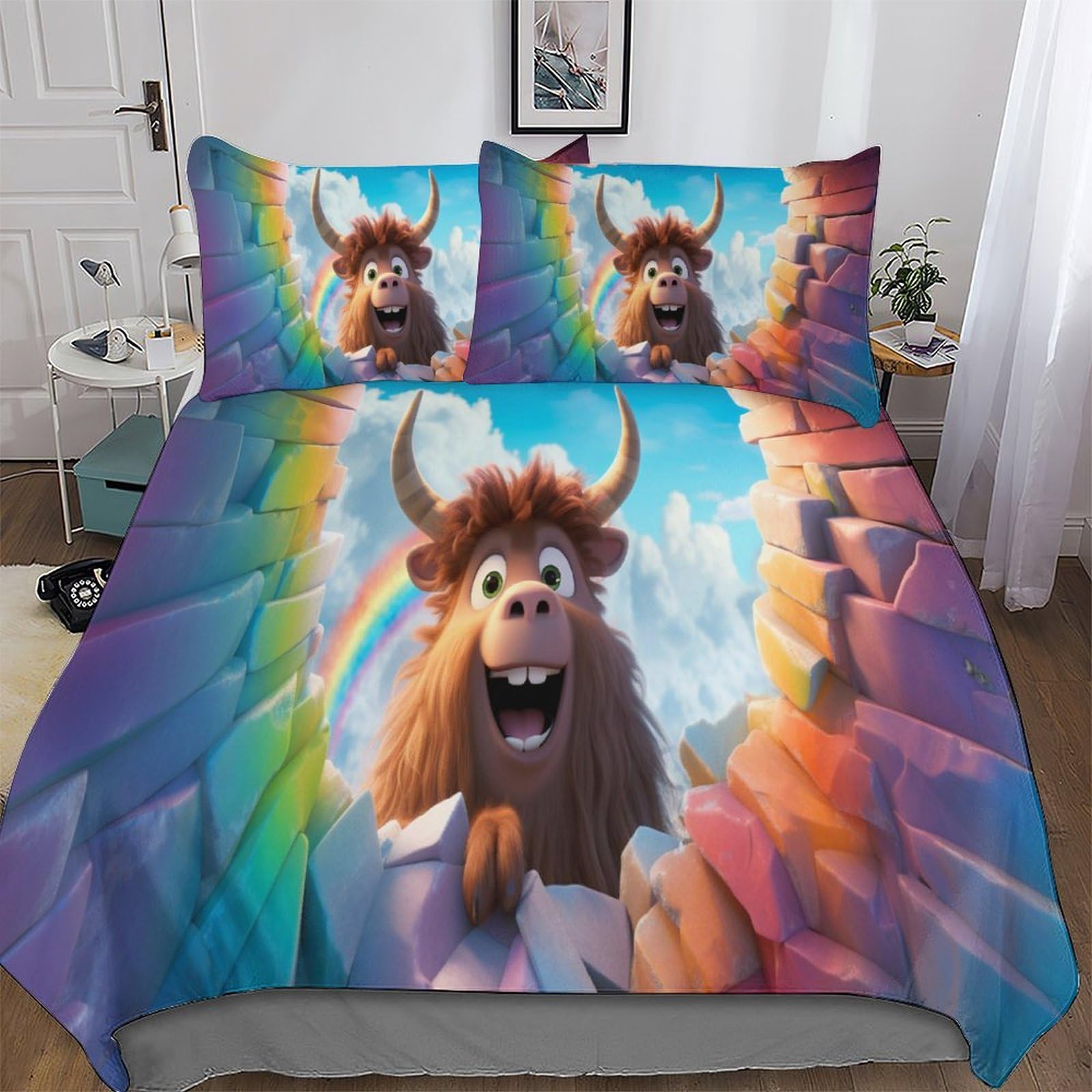 Parure de lit vache pour chambre d'enfant et adulte ambiance cocooning