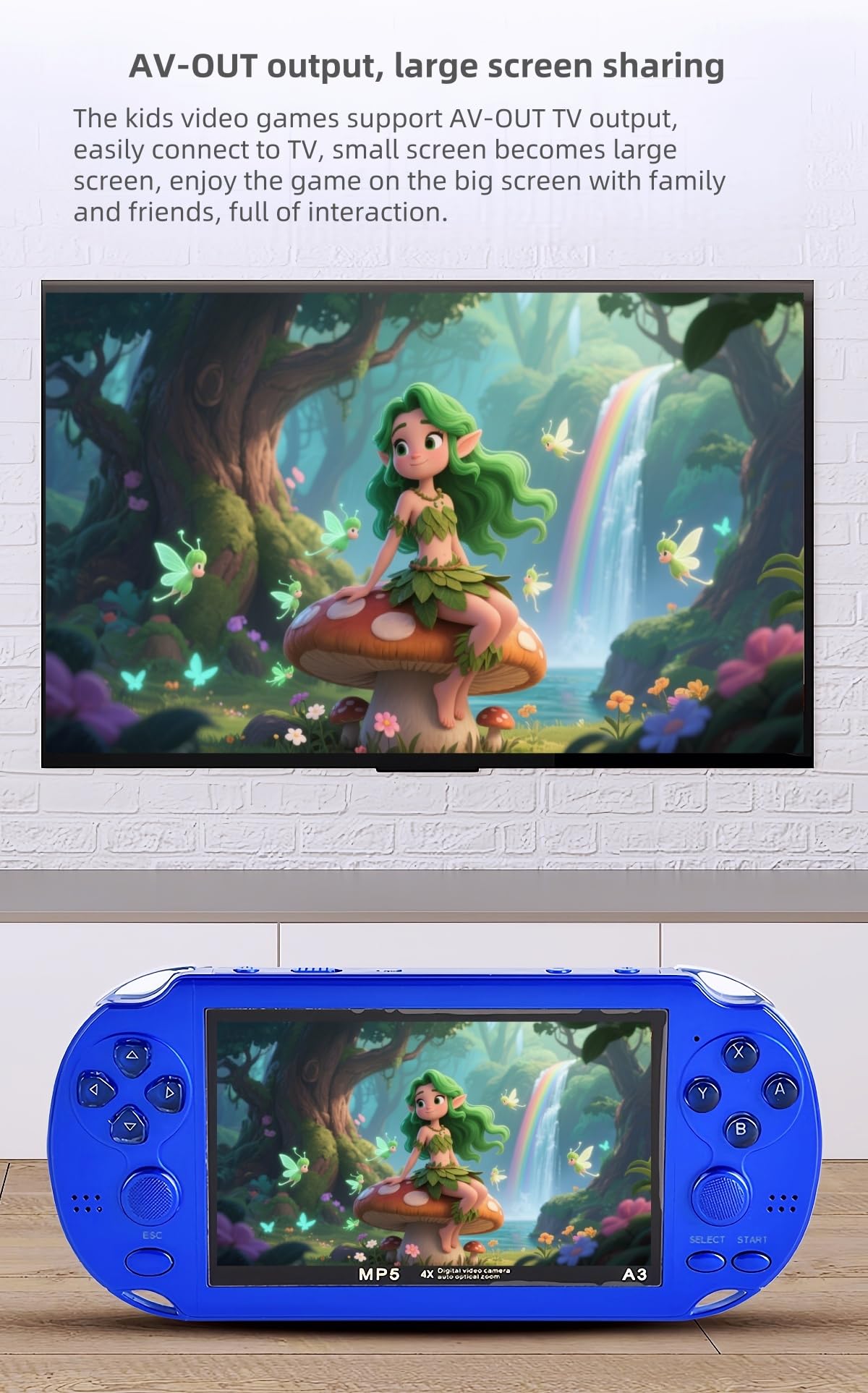 Console de Jeu rétro YHFITN avec écran de 4,3 Pouces, Double Joystick, Plus de 2 000 Jeux, Connexion TV, idéale pour Les Enfants et Les Adultes, Cadeau d'anniversaire ou de Noël. (Black)