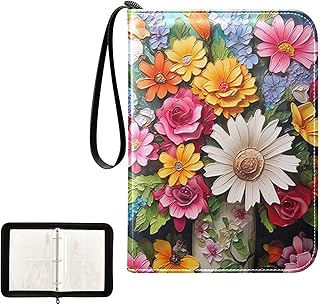 Pumpkin Fall Waterproof Trading Card Binder,400-Pocket Trading Album Display Holder,Display Case with Card Sleeves Set for Soccer Card,Gaming Cards,and Other TCG 2011675