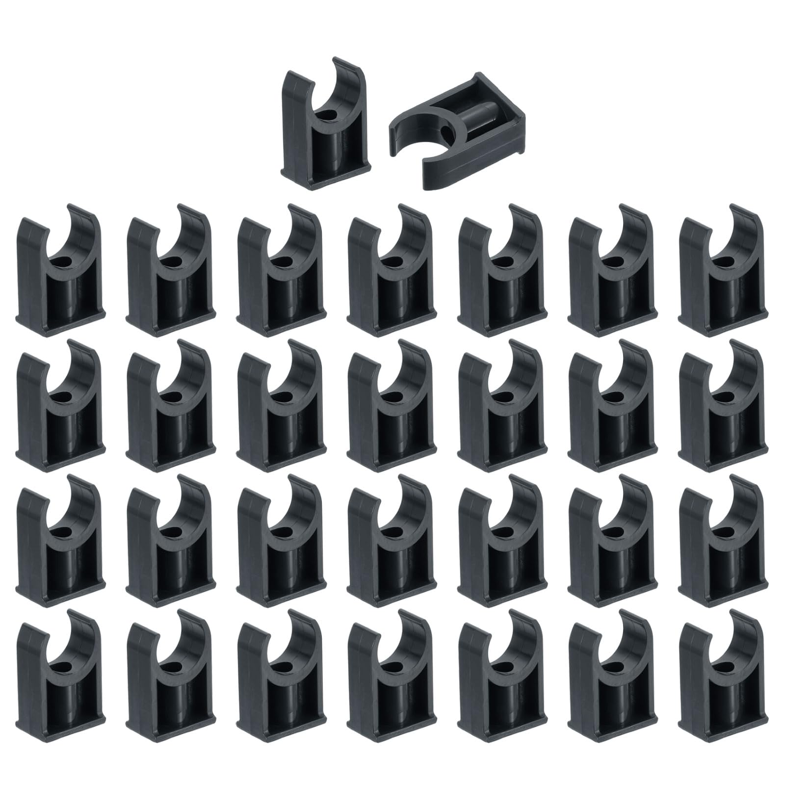 uxcell 30Pcs PVC Water Pipe Clamps Clips, U-Shaped Tubing Hose Buckles, Irrigation Tube Holder for 20mm OD for TV Trays Tubing Hose Hanger Support