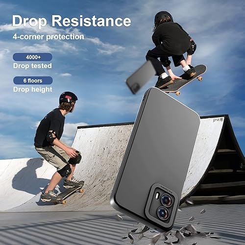 Miniatura 5 de Funda para Moto G 5G 2023 funda protectora militar de silicona líquida, funda para Motorola G 5G, funda de protección resistente para G 5G (negro)