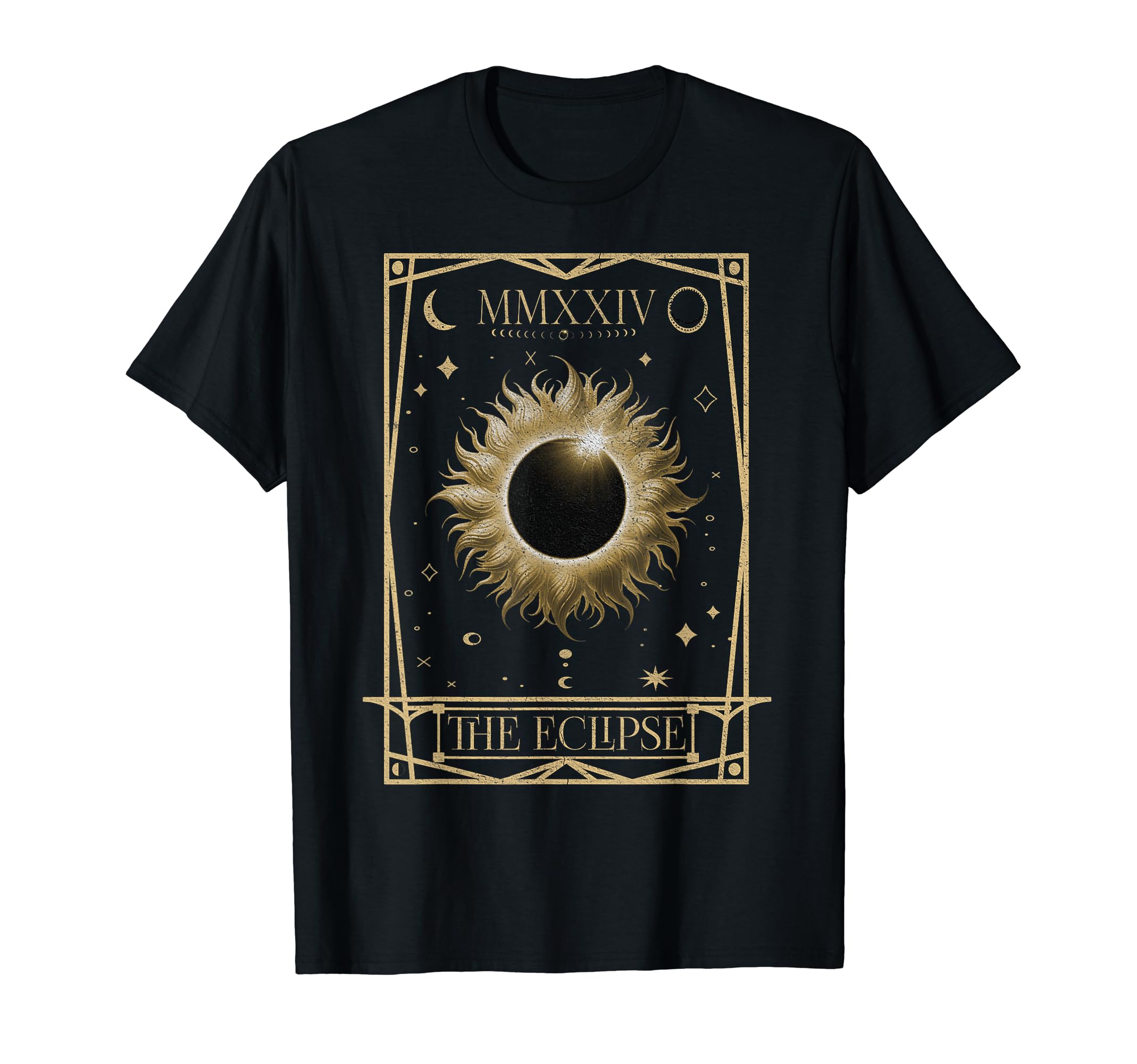 2024 Solar Eclipse Celestial Event Tarot ArkanaSolar Eclipse 2024 Total Eclipse Astronomy Tarot Card T-ShirtOEKO-TEX STANDARD 100