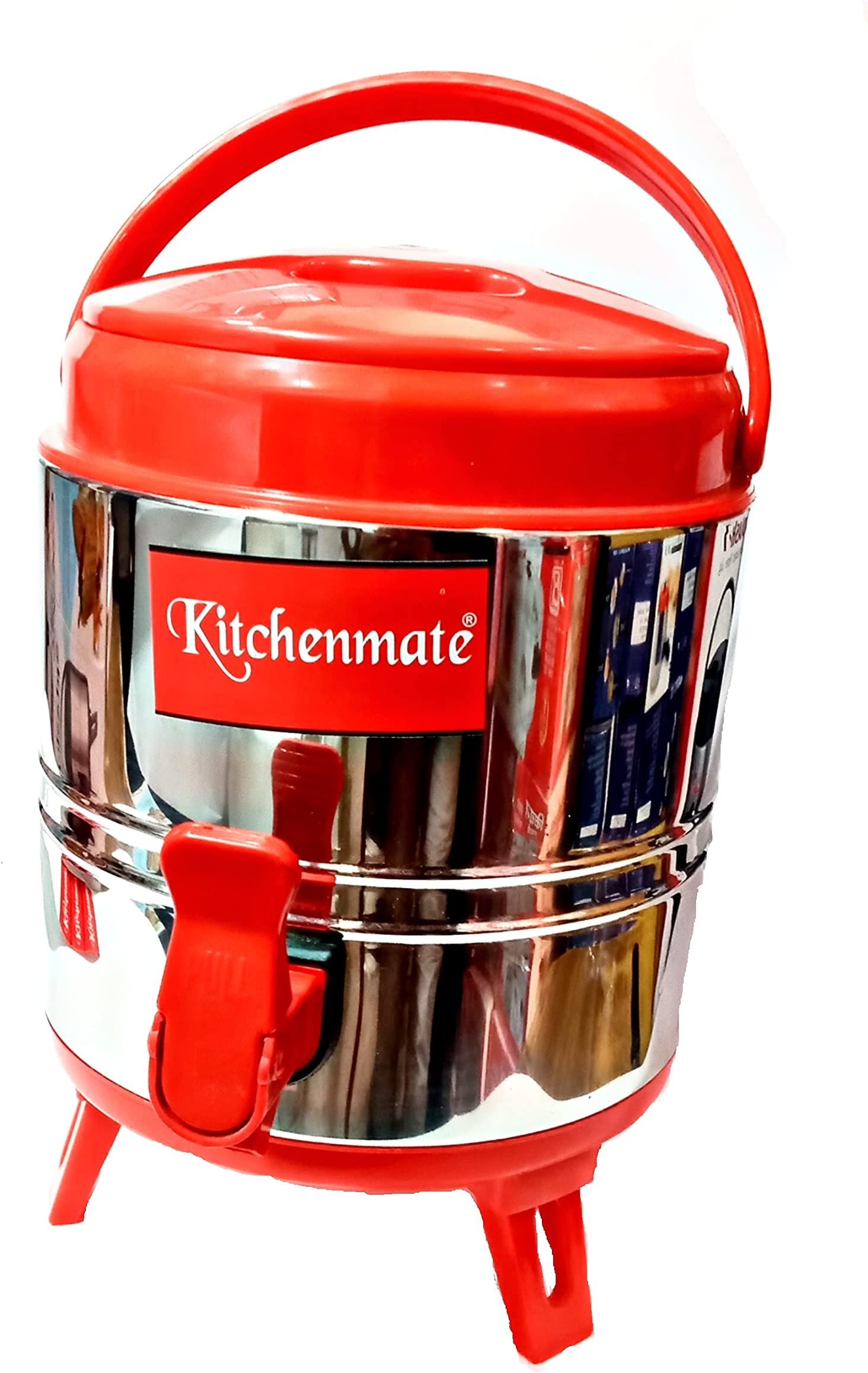 Kitchenmate Calvy Splash Stainless Steel Travel Water Jug, Insulated Thermosteel 3 liters,(3 Lt / Hot and Cold Upto 5 to 6 hrs) (Splash - 3 Litre)- (Red, Splash - 3 Litre)