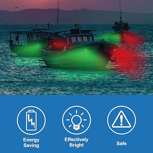 Miniatura 6 de Obcursco - Luces LED de navegación para barco, lámpara de navegación marina para la proa. Perfectas para pontón, skeeter, bote de motor y skiff.