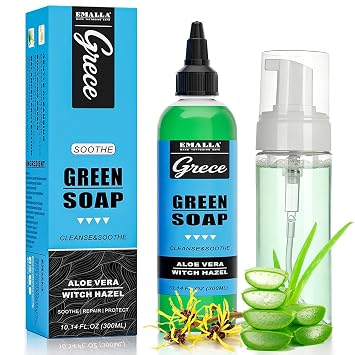 Green Soap Tattoo 10.5oz with 8oz Foam Pump Bottle Ultra Concentrated Green Soap for Tattooing Tattoo Supplies Stuff Cleaning for Tattoos and Piercings