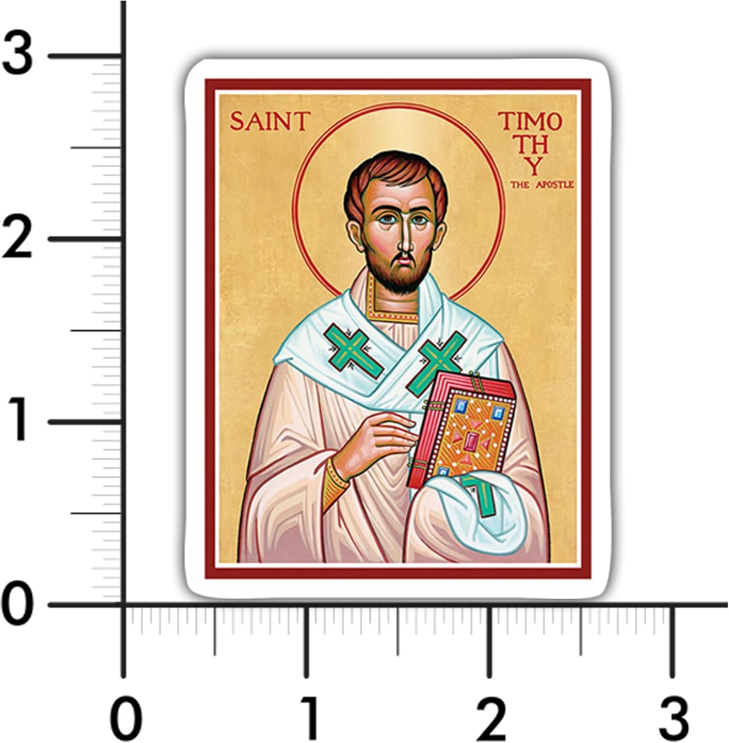 (10PCS) Saint Timothy Stickers - Christian Catholic Gift Waterproof Vinyl Sticker Decal for Laptop Water Bottle or Car 3 Inches - Image 2