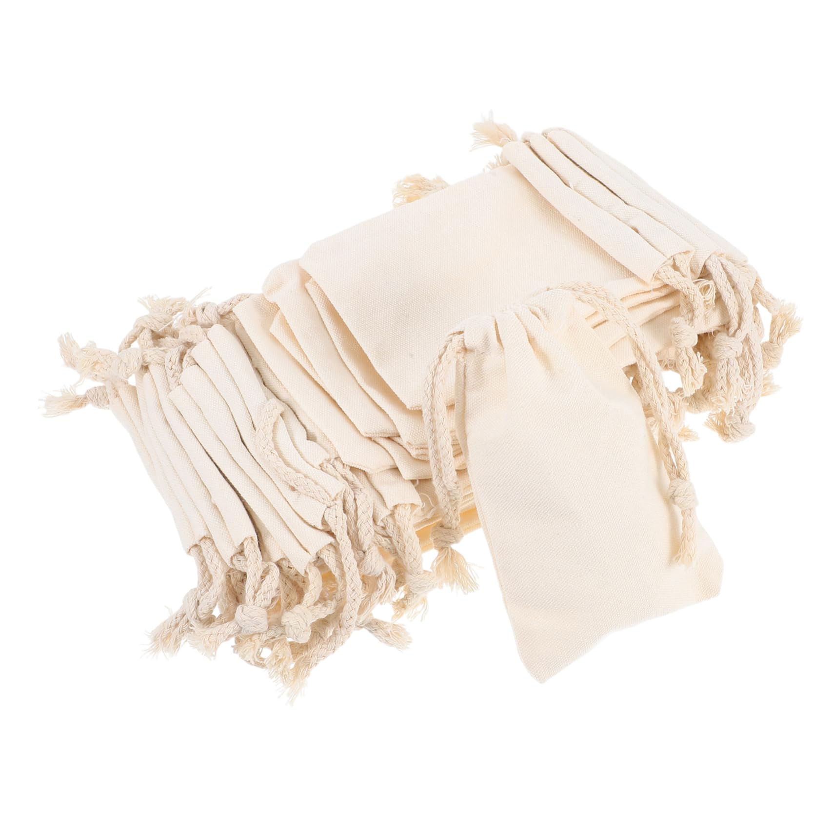 Didiseaon Sacchetti Coulisse Piccoli 50 Pezzi Beige in Stoffa | Feste e Matrimoni, Uso Versatile e Pratico, Confezione da 50 Pezzi per Conservare Piccoli Oggetti