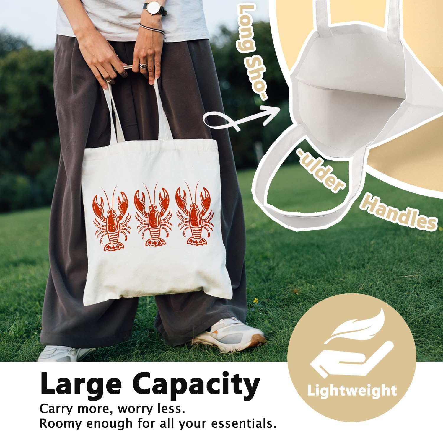 Summer Beach Canvas Tote Bag Aesthetic for Women, Reusable Coastal Sea Turtle Grocery Bags Shopping Bags - Image 3