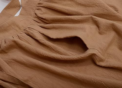 Miniatura 8 de Delantal largo de algodón plisado con espalda en X para cocina, jardín, floristería, ropa de trabajo, vestido con babero