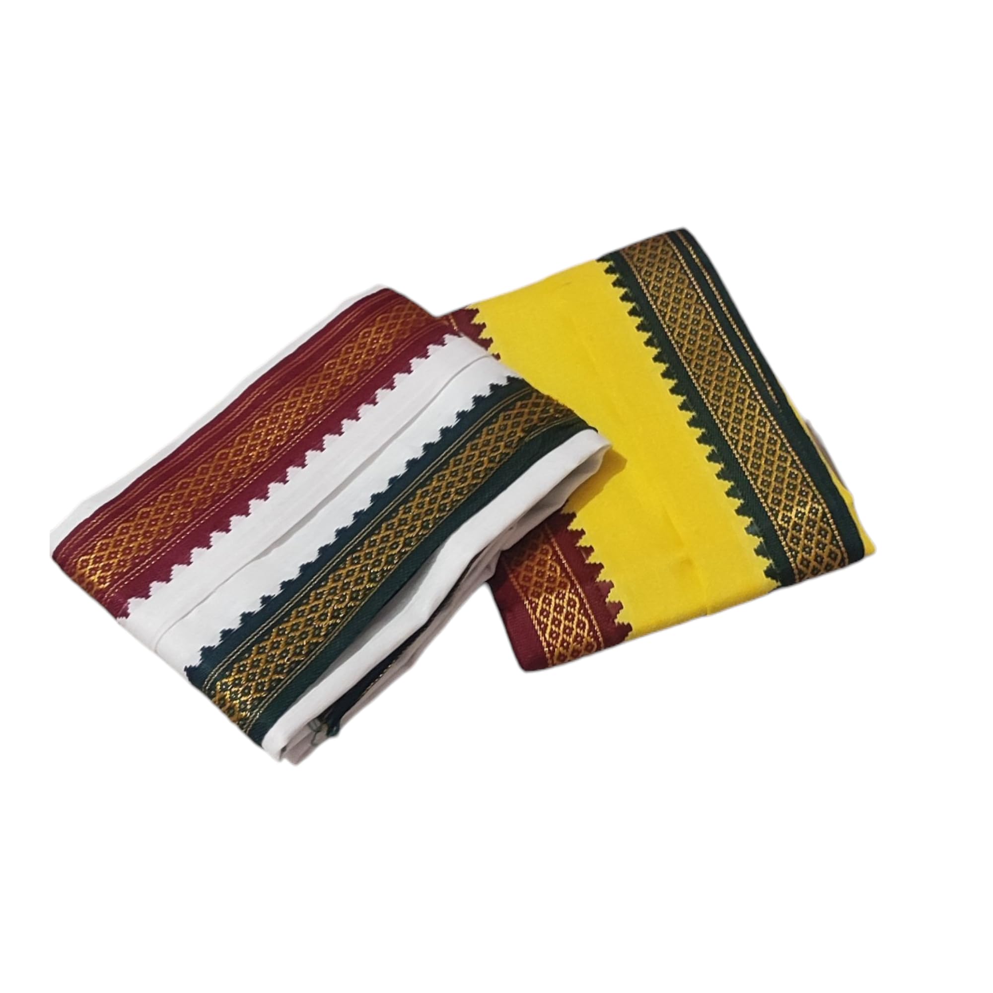 White & Mustard Yellow Thalapathi Gamcha Combo Pack of 2 | Premium Cotton Angavastram | Soft, Lightweight & Quick Dry | Traditional Scarf, Towel & Head Wrap for Men-picture-39