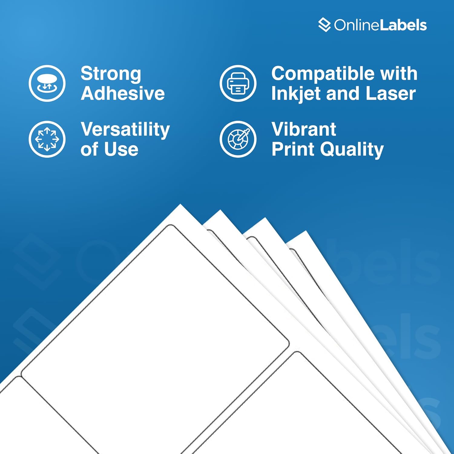 4 x 5 Rectangle Mailing Labels - Permanent, White Matte - Shipping, Wine, Product - Pack of 400 Labels - 100 Sheets - Inkjet/Laser Printers - Online Labels