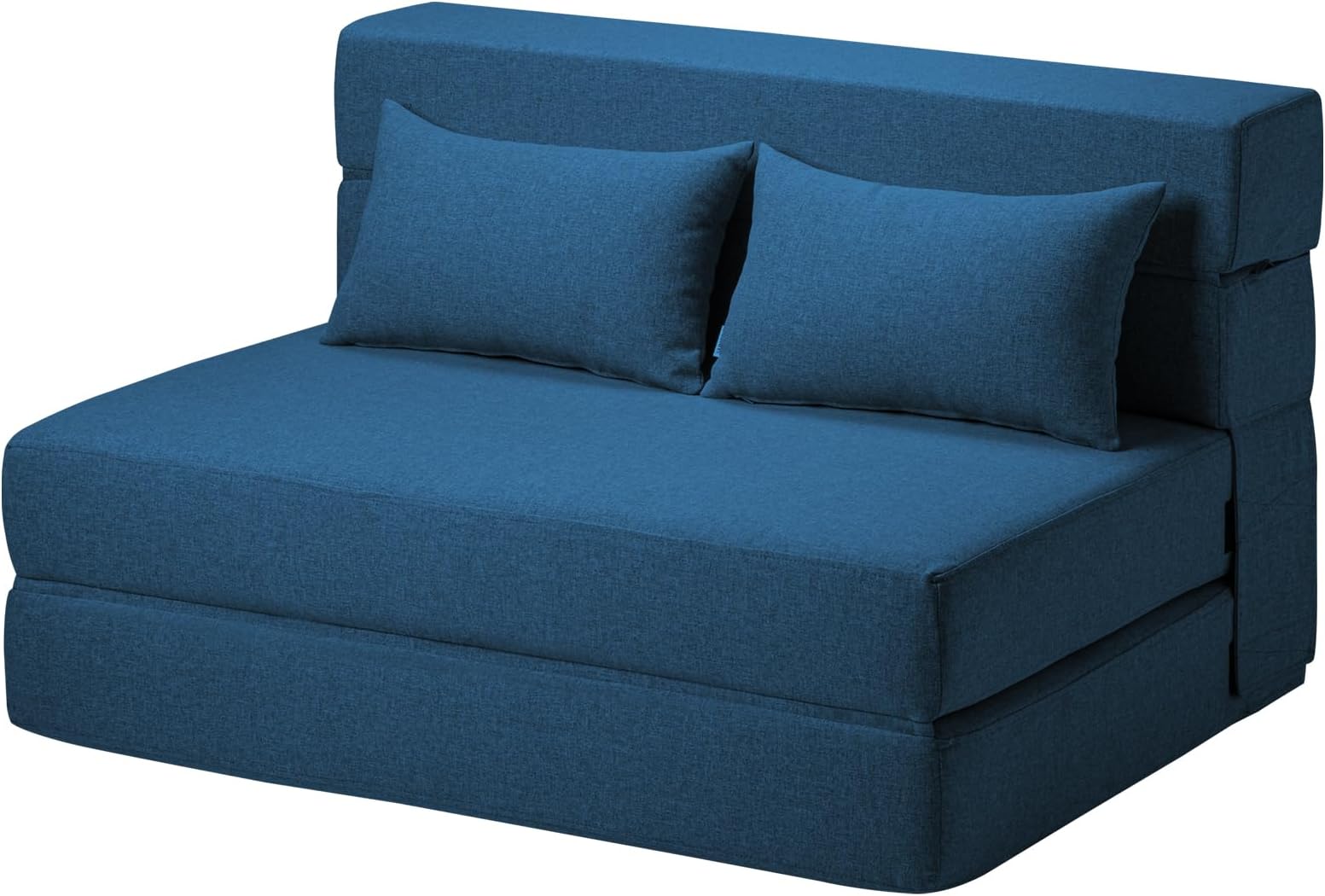 Folding Sofa Bed with Pillow- Convertible Chair Floor Couch & Sleeping Mattress, Foldable Memory Foam Sleeper for Living Room/Dorm/Guest Room/Home Office/Apartment/Loft,Twin,Navy Blue