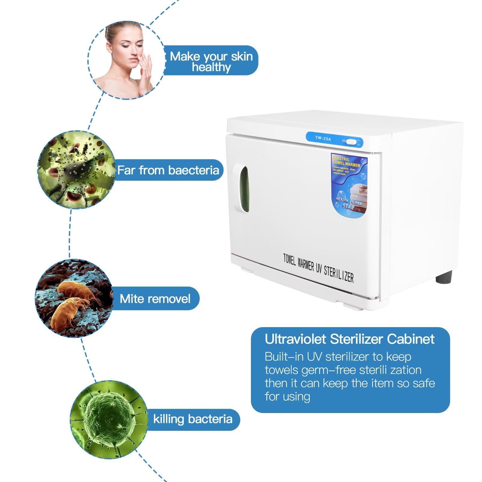 23L Handtuchwärmer Kosmetik Kompressen Towel Handtuch Wärmer | Handtuch Hot Cabinet UV-Licht Sterilisator Friseursalon Kosmetikstudio, Grosses Volumen von 23 Liter für 50 - 60 Handtücher