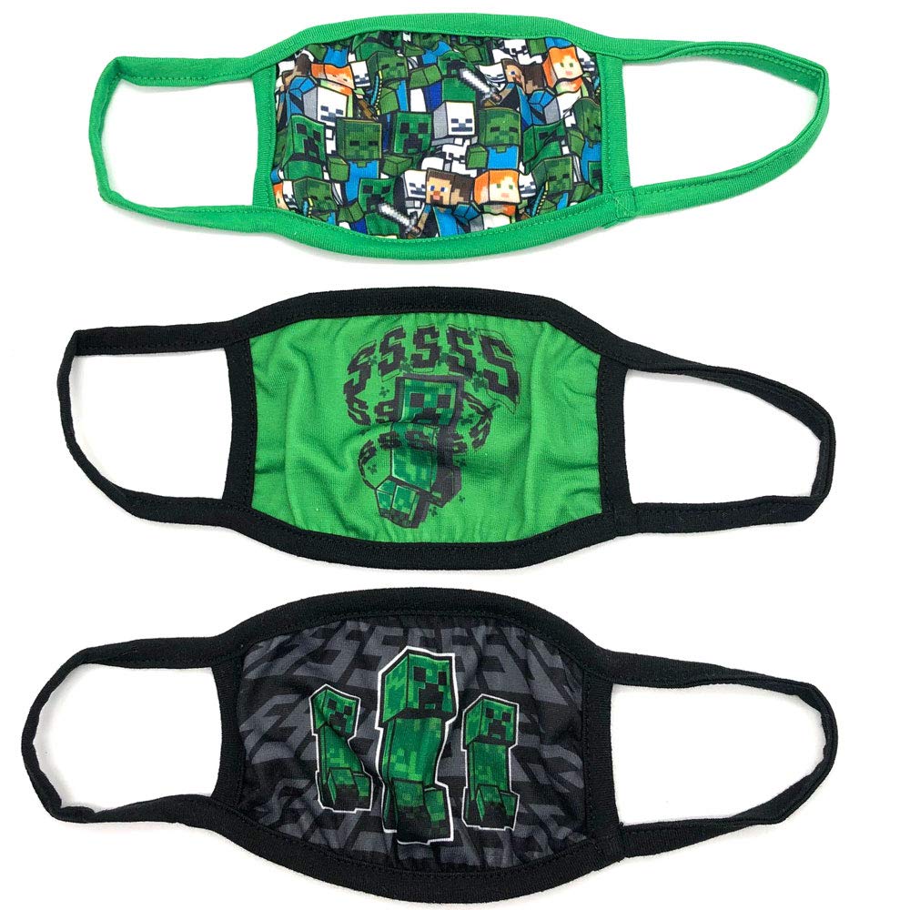 Bioworld Minecraft Ultimate Kids Face Mask 3 Pack