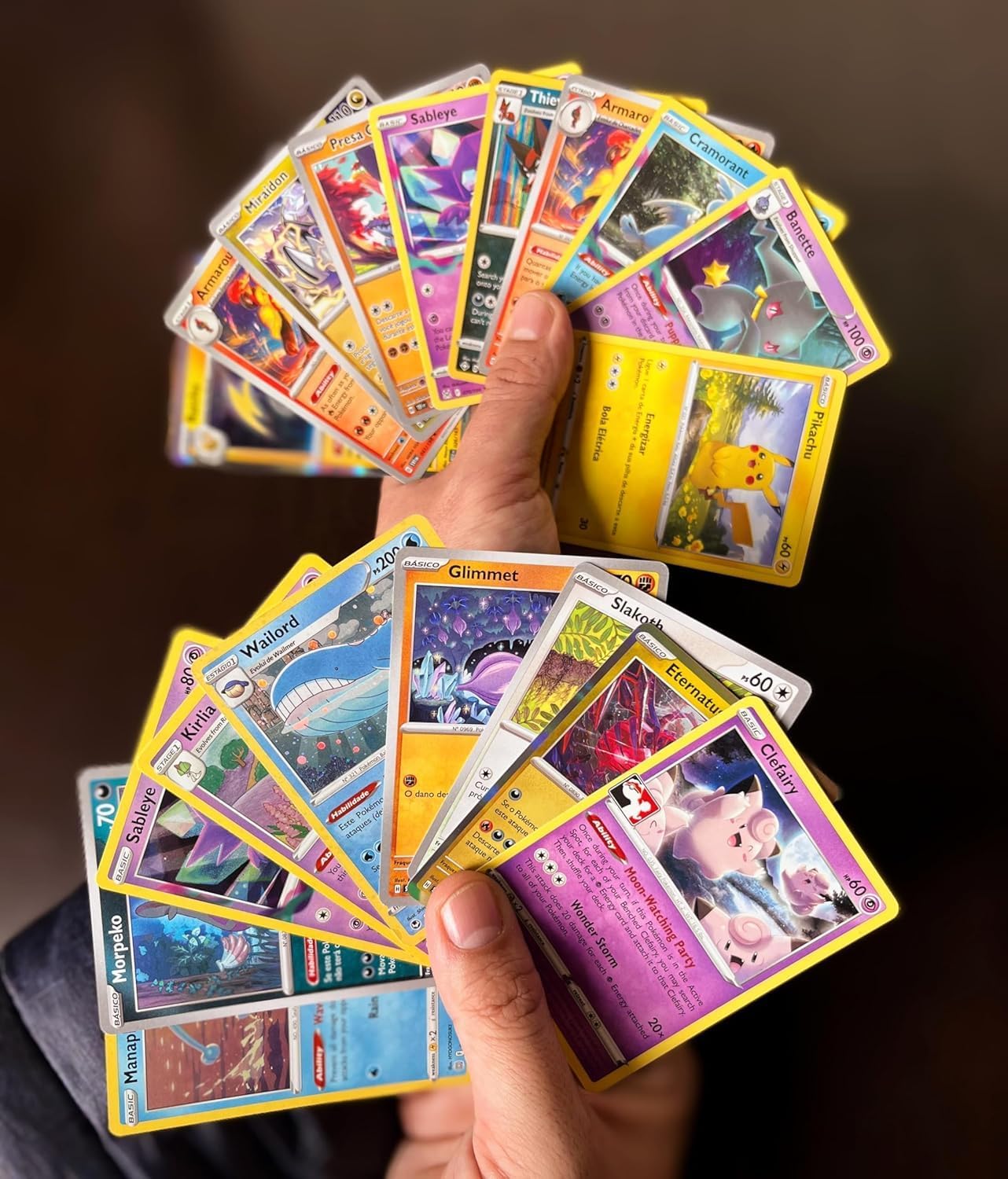 Cartas Pokemon Originais 100 Unidades Sortidas Sem Repetição, 10 Cartas Brilhantes Garantidas Cartas Pokemon Originais 100 Unidades Sortidas Sem Repetição, 10 Cartas Brilhantes Garantidas