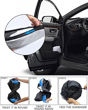 Front Windshield Sunshade Fit for Honda CRV 2017-2022 UV Ray Reflector Foldable Car Shade Automotive Windshield Sunshades fit Over-All Honda CRV Windshield Sun Shade |Keeps Your Vehicle Cool|