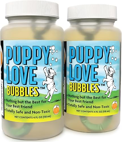 Vista 16 de Puppy Love Bubbles, burbujas perfumadas de tocino, 4 onzas, paquete de 2 botellas en sabor a tocino para perros