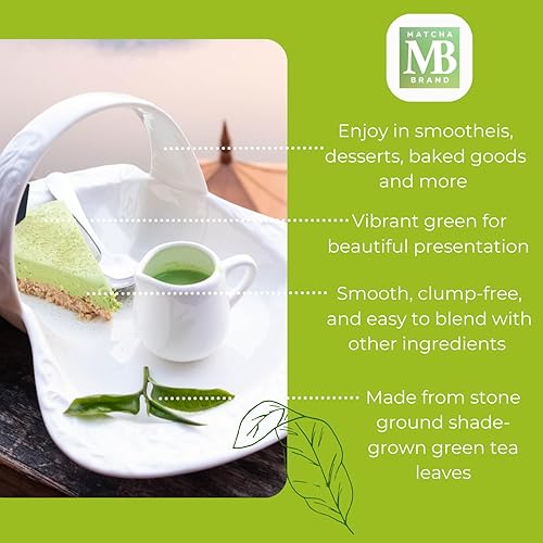 Miniatura 5 de Paquete de matcha de grado cermonial y culinario de 3.53 onzas  Polvo de matcha orgánico Matcha Brand  Polvo de matcha de té verde japonés auténtico