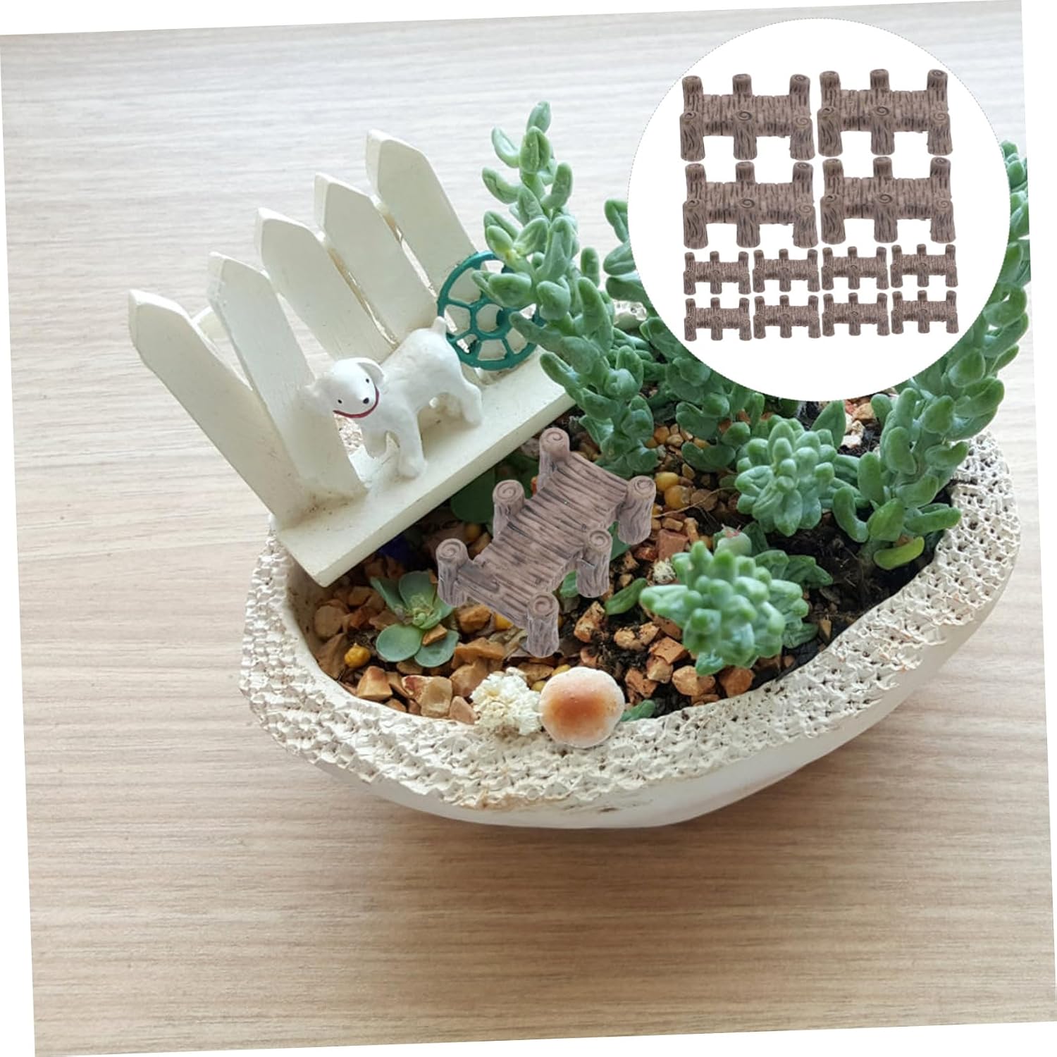 12pcs Resin Bridge Figurines for Garden and Miniature Decor