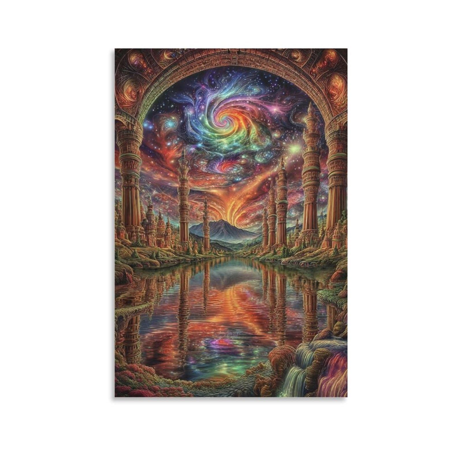 DHBANEIOK Fantasy Cosmic Arch Wall Decor Poster Giclee Canvas Prints Modern Wall Art Picture Wall Hanging for Living Room Bedroom Home Decorations 08x12inch(20x30cm)
