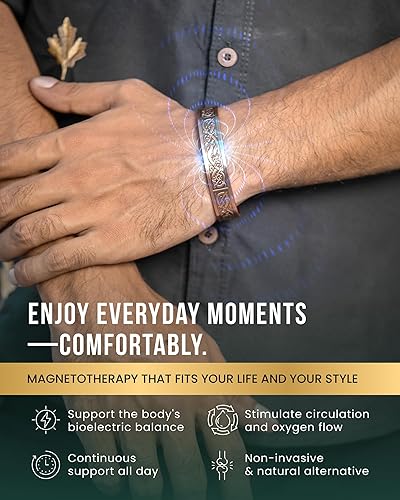 Vista 41 de MagnetRX Pulseras magnéticas de cobre – Pulsera efectiva de cobre puro para hombres y mujeres – Brazalete magnético ajustable de cobre