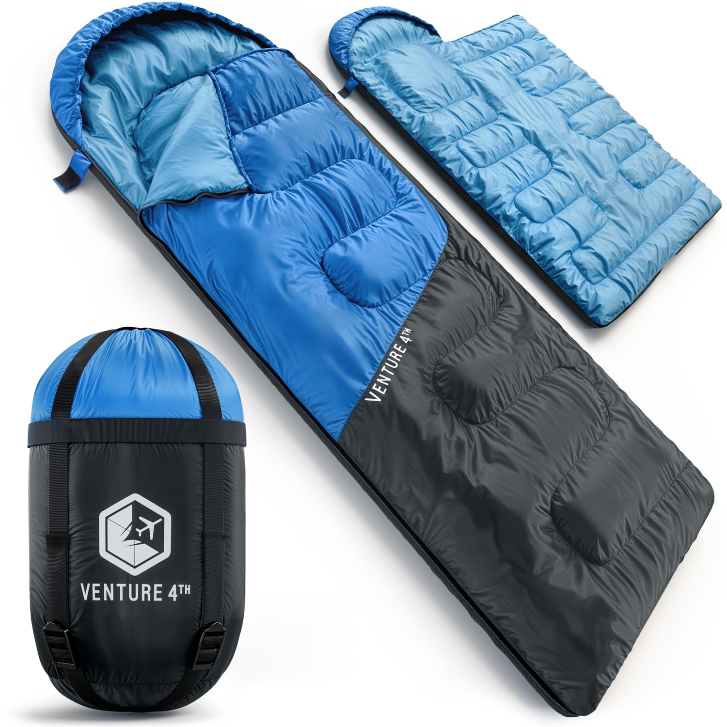 VENTURE 4TH 3-Season Backpacking Sleeping Bag - Blue/Gray โ image 1