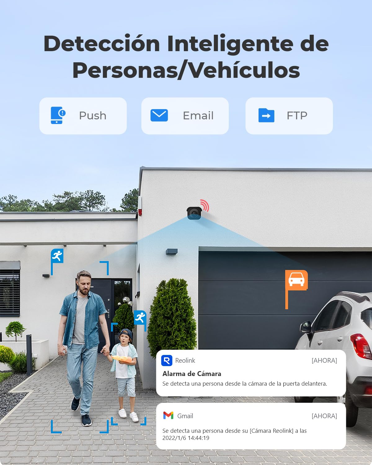 Reolink 4K 8MP Camara Vigilancia Exterior PoE con Detección de Personas/Vehículos/mascota, IP67 Impermeable, Alerta Inteligente,Camara de Seguridad con Ranura para Tarjeta SD, Lapso de Tiempo RLC-810A