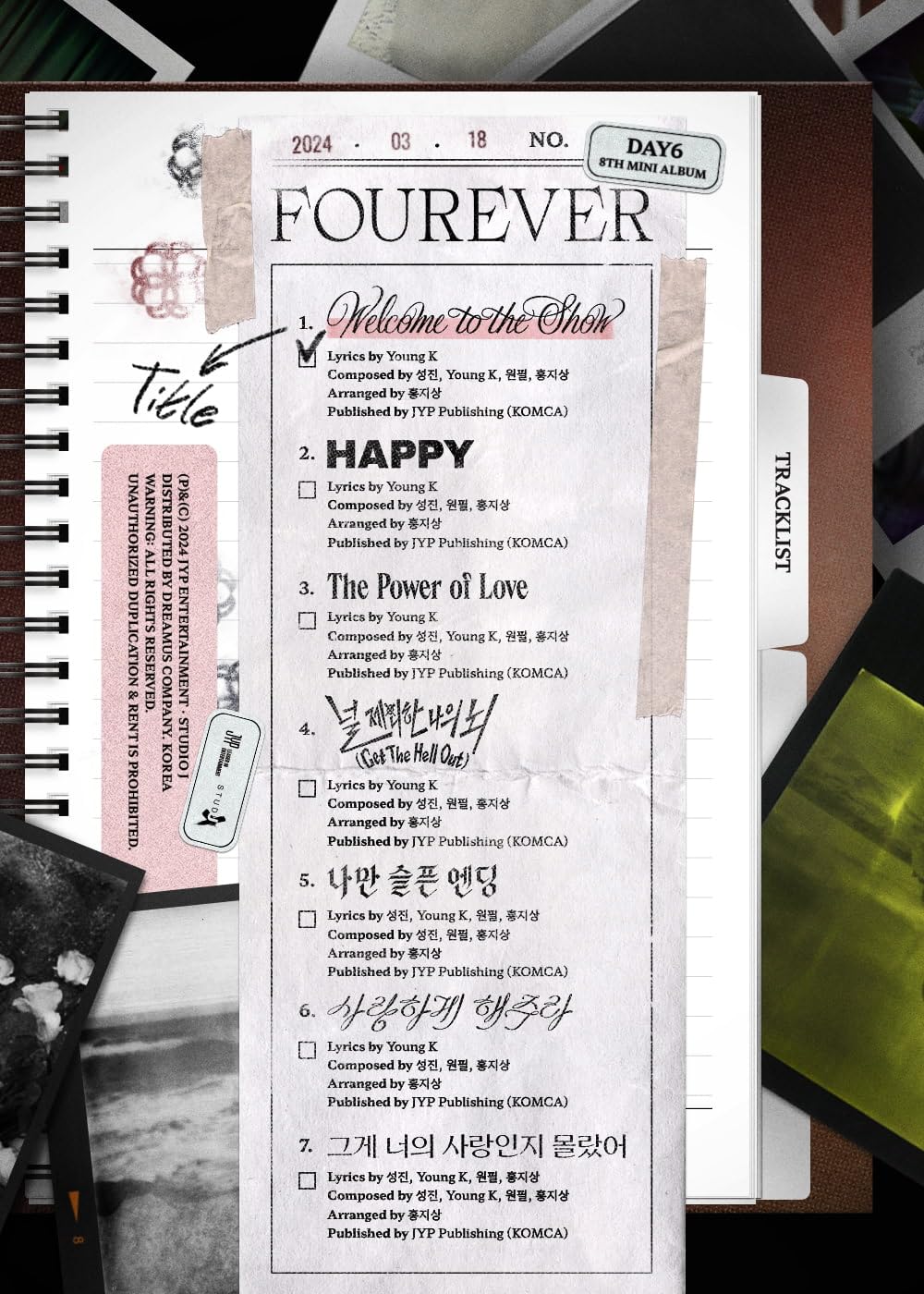 Amazon.co.jp: DAY6 FOUREVER 8th Mini Album Contents+
