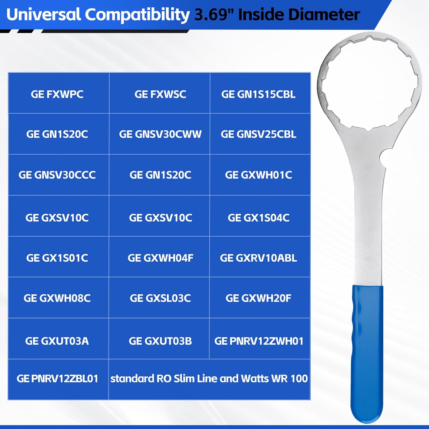 Xastro SPBW-11 Heavy Duty Metal Water Filter Wrench – 3.69" ID Whole House Water Filter Wrench Compatible with GE WX5X140, FXWPC, FXWSC, GXWH01C, GXSV10C