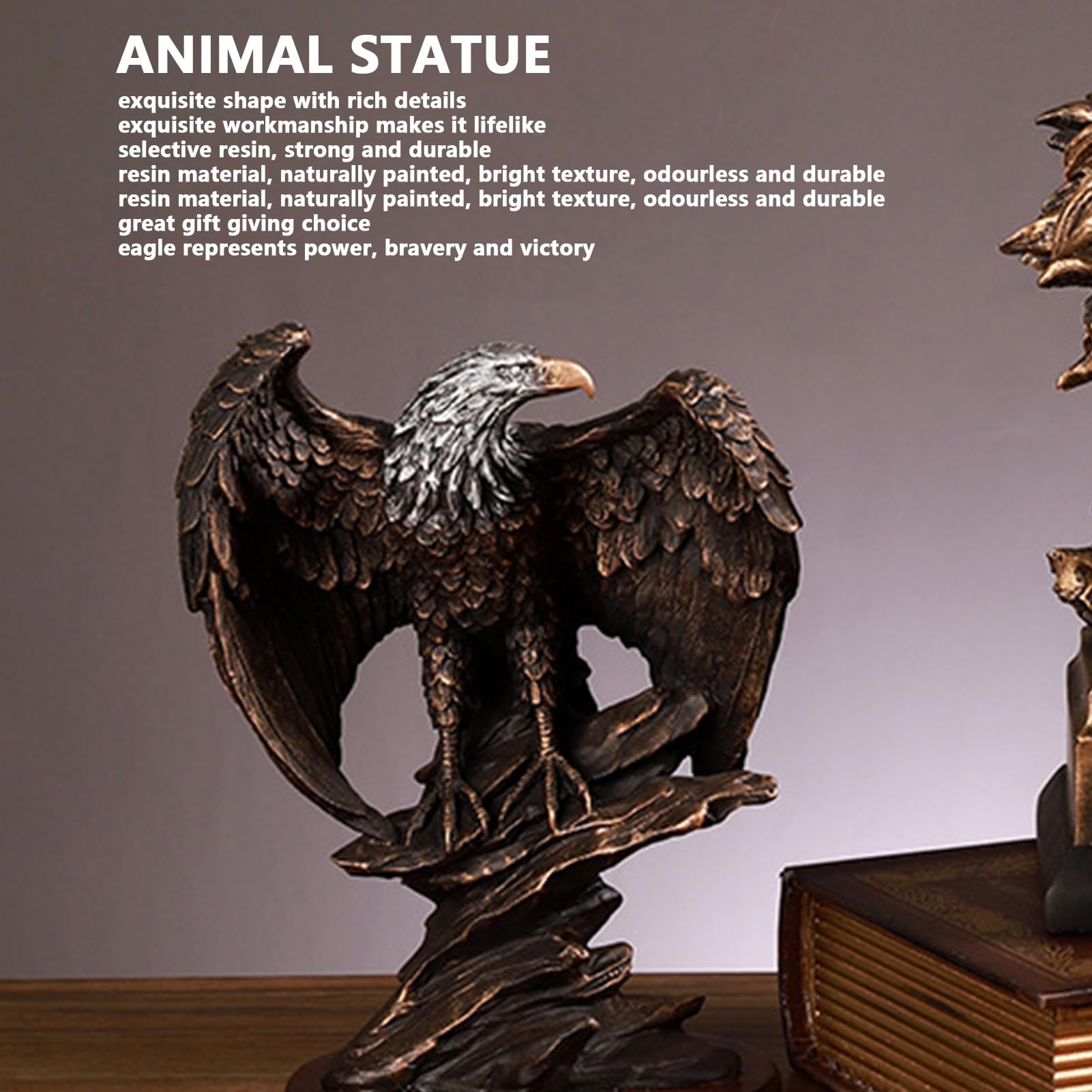 Luocute Brązowa Statua Orła, Stabilna Podstawa z żywicy Patriotycznej