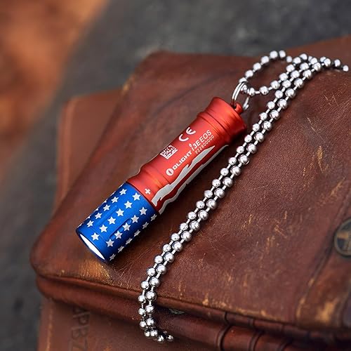Miniatura 8 de OLIGHT - Linterna i3E EOS EDC AAA de 90 lúmenes, con lente de polimetilmetacrilato TIR, compacta, para llavero, noche y campamento, azul y rojo a