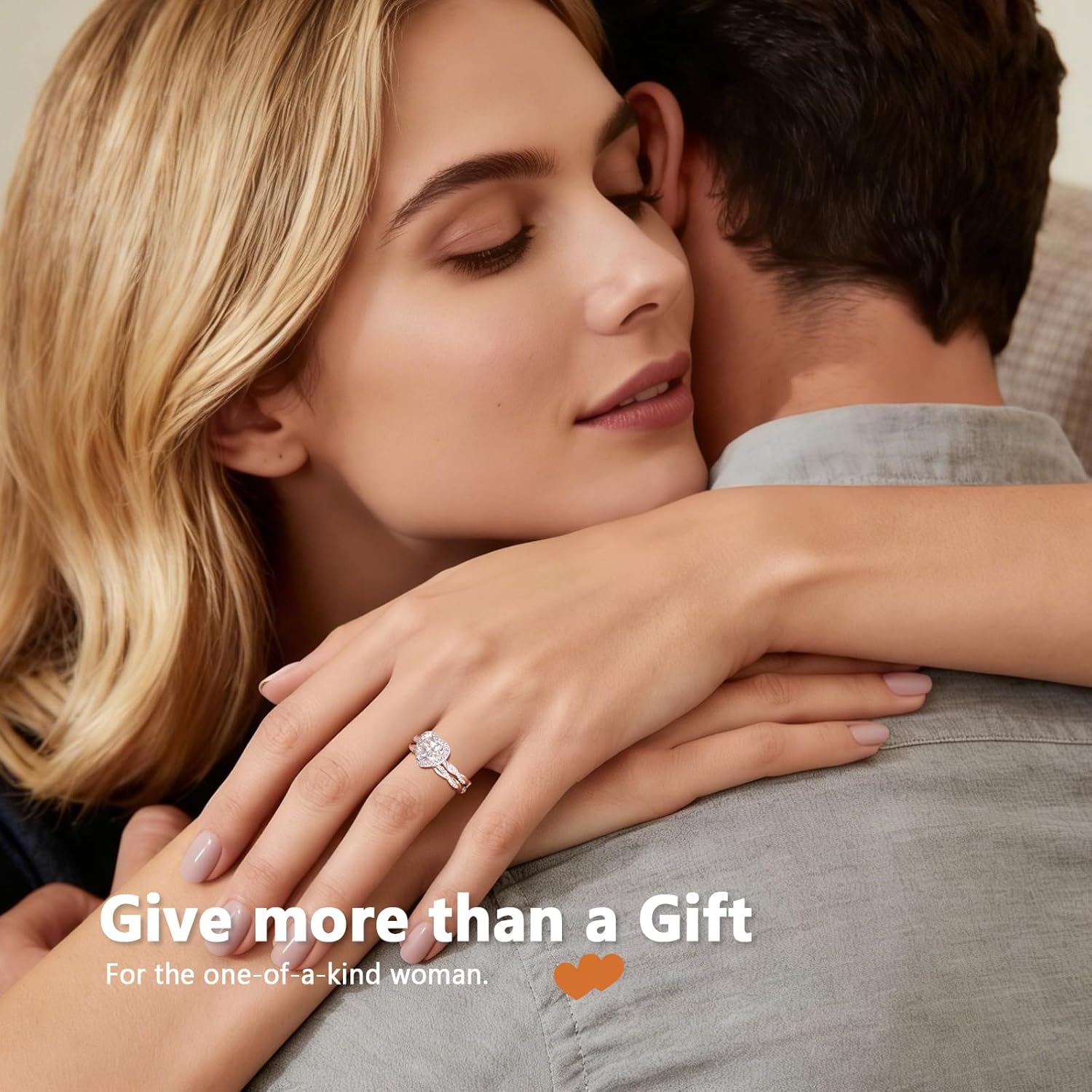 Moissanite Promise Rings for Her, 2CT D Color VVS1 Heart Cut Stone, 925 Sterling Silver Infinity Knot Twisted Engagement Wedding Anniversary Promise Gift with Certificate, Size 5-10