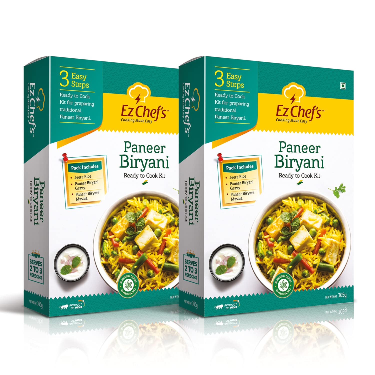 Ez Chefs Paneer Biryani Kit | Ready to Cook in 3 easy steps | Just add Paneer | PACK OF 2 (B097YSQ34G) Amazon Price History, Amazon Price Tracker