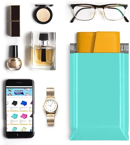 Miniatura 4 de Fuxury - Bolsas de envío para enviar correo, autoselladas, bolsas de plástico de color verde azulado, sobres de negocios