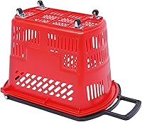 Vista 8 de 6 unidades de 35 litros para comestibles, cesta de compras rodante con ruedas y asa, carrito de compras de plástico, cestas de compras al por menor