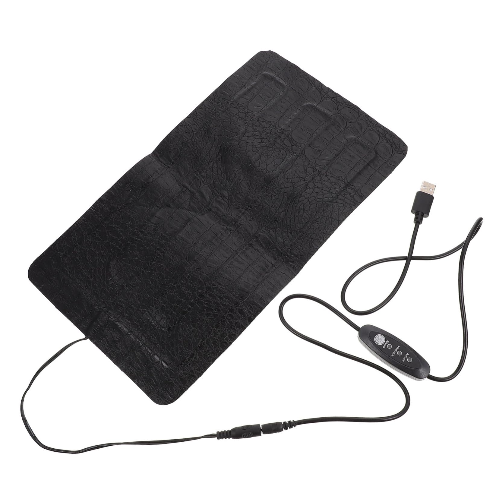 Toyvian Tappetino Riscaldante per Rettili Regolabile USB, Cuscino Riscaldante in Pelle AntiGraffio 33x18 Cm per Animali Domestici e Piccoli Rettili da Interno Ed Esterno