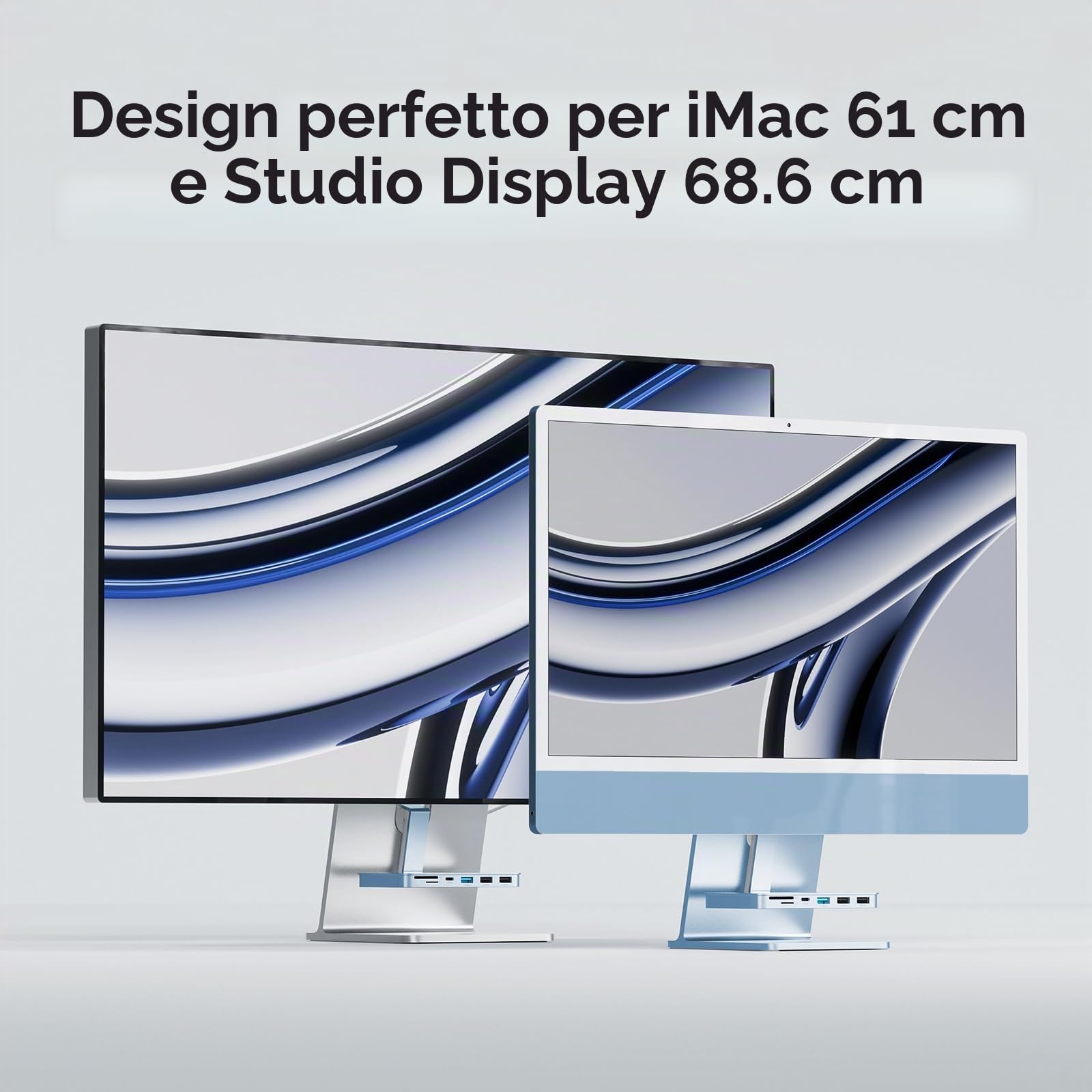 USB C Hub per iMac M1/M3/M4, iMac Accessori per iMac 2021/2023/2024, iMac Hub USB con USB A/C 10 Gbps, SD/TF per iMac 24" e Display Studio 27", iMac Hub Blu (senza custodia SSD)