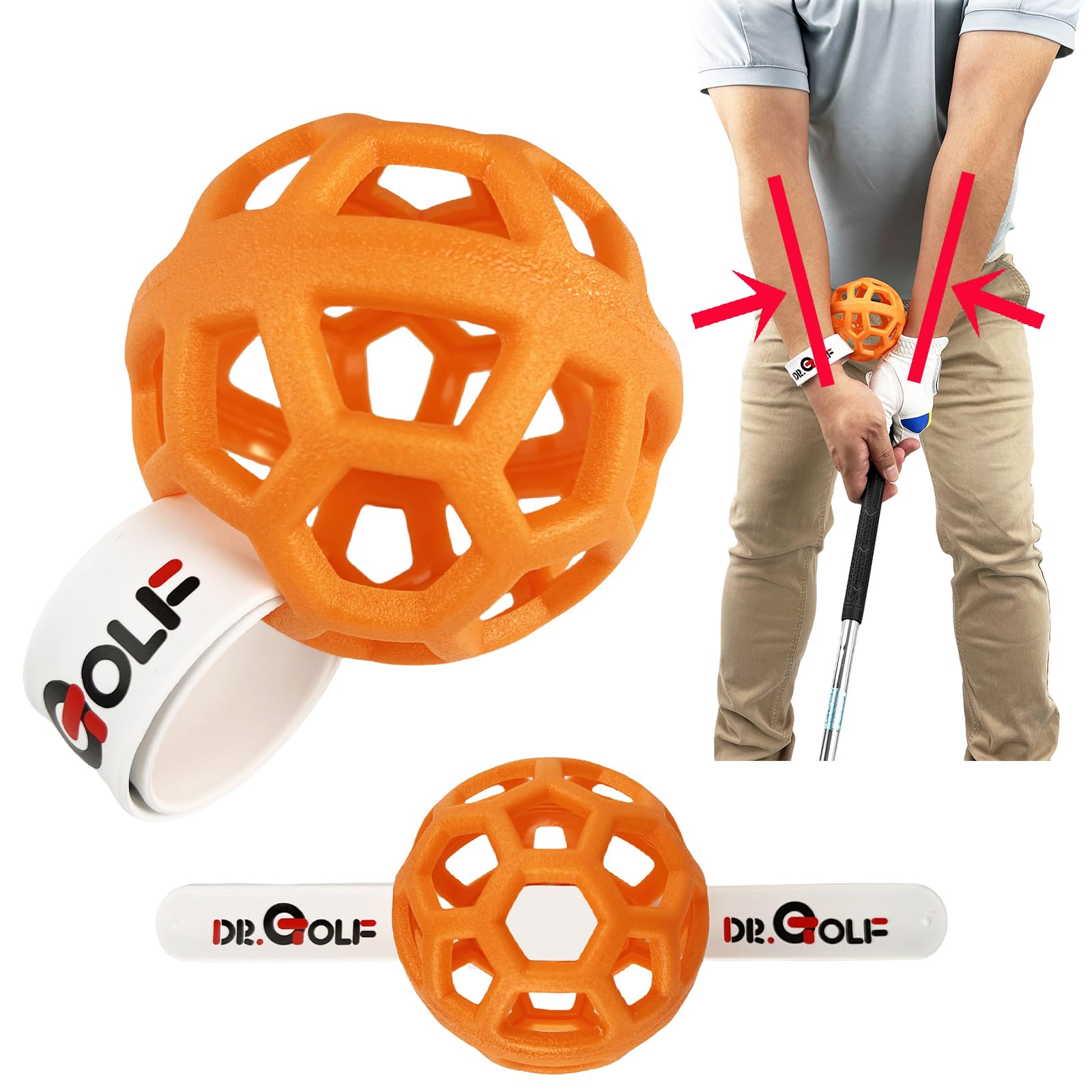 Fix Your Chicken Wing! Patented Golf Swing Training Ball for Consistency & Power PGA Recommended Swing Correct Aid for Indoor Outdoor Practice