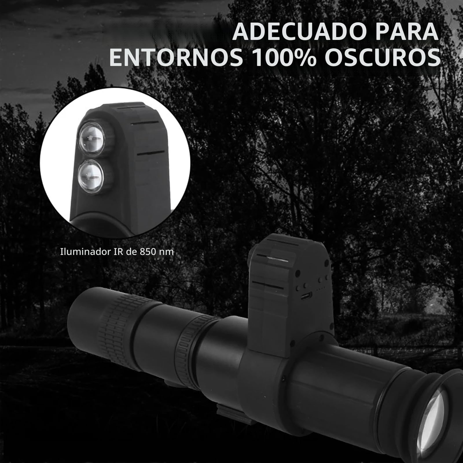 Visión Nocturna Digital Dispositivo de visión Nocturna infrarroja con Puntero Cruzado de 850nm + mira láser táctica de búsqueda HD, Monocular, telescopio de IR