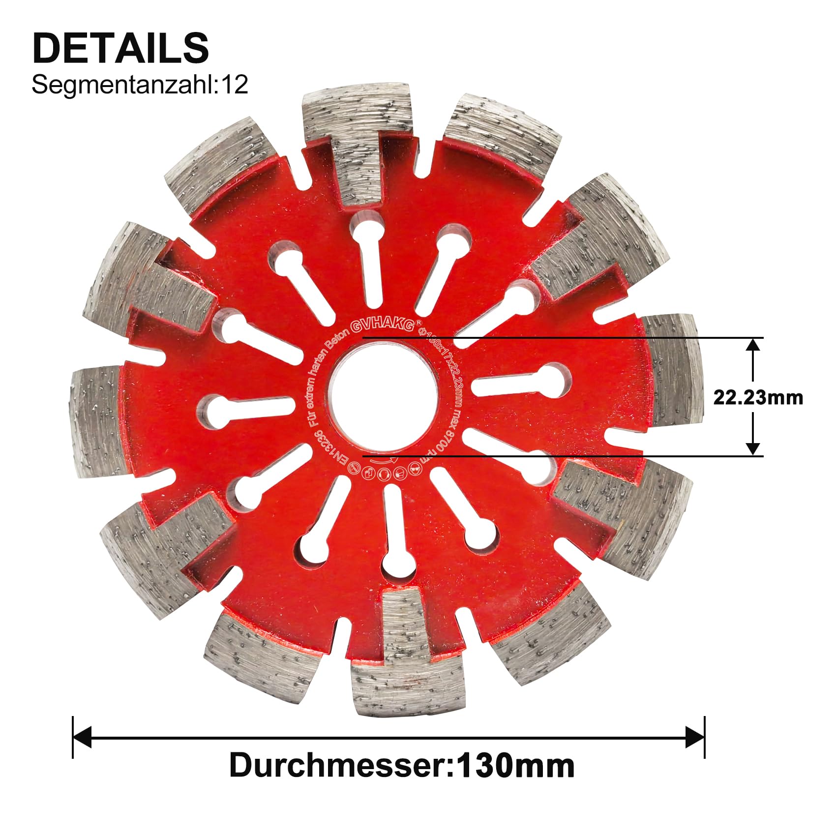 Diamentowa tarcza frezarska 130 mm, 17 mm, czyszczacz podłóg z ogrzewaniem podłogowym, bardzo twardy dla jastrzebi i betonu, usuwacz kwiatów, tarcza odśnieżająca