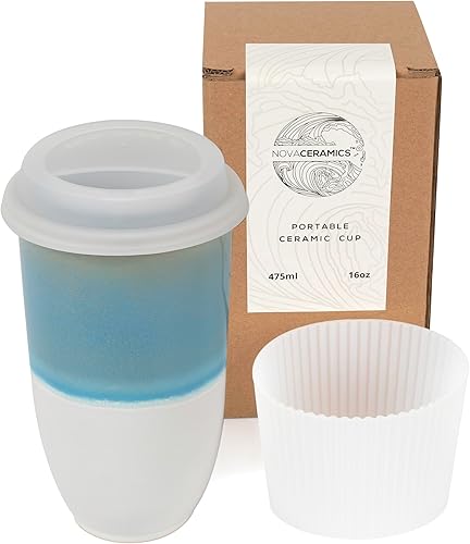 Miniatura 18 de NOVA CERAMICS Taza de Viaje Grapefruit de 12oz - Vaso de Café Para Llevar Con Tapa - Apto para Microondas y Lavavajillas - Diseño Único