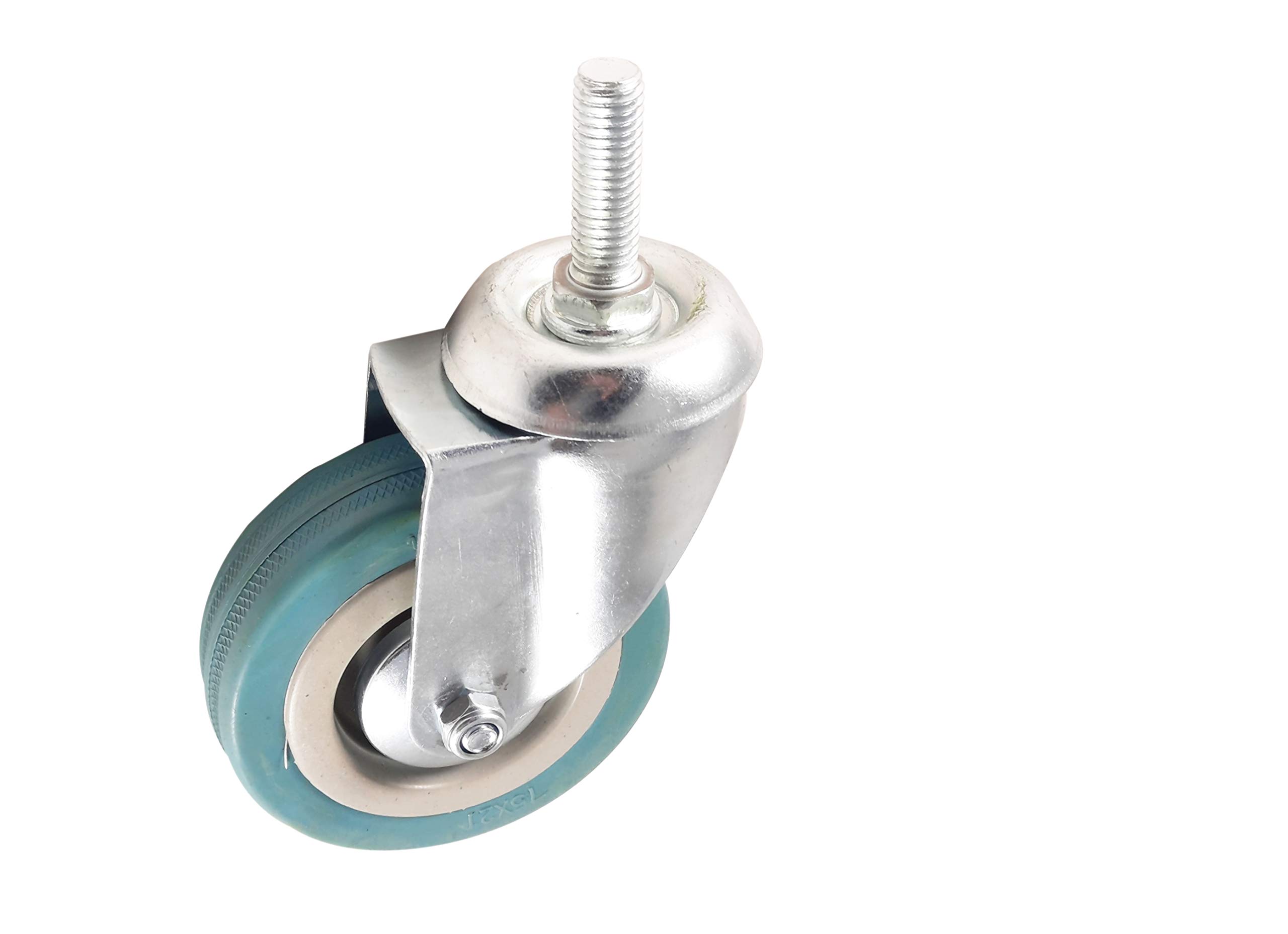 MFLASMF Rubber zwenkwiel wiel,Trolley meubels wielen Heavy Duty,Caster met remmen,met M14/M16 roterende schroefdraad staaf,4-inch machine stille wielen (SwivelM16 MFLASMF Rubber zwenkwiel wiel,Trolley meubels wielen Heavy Duty,Caster met remmen,met M14/M16 roterende schroefdraad staaf,4-inch machine stille wielen (SwivelM16